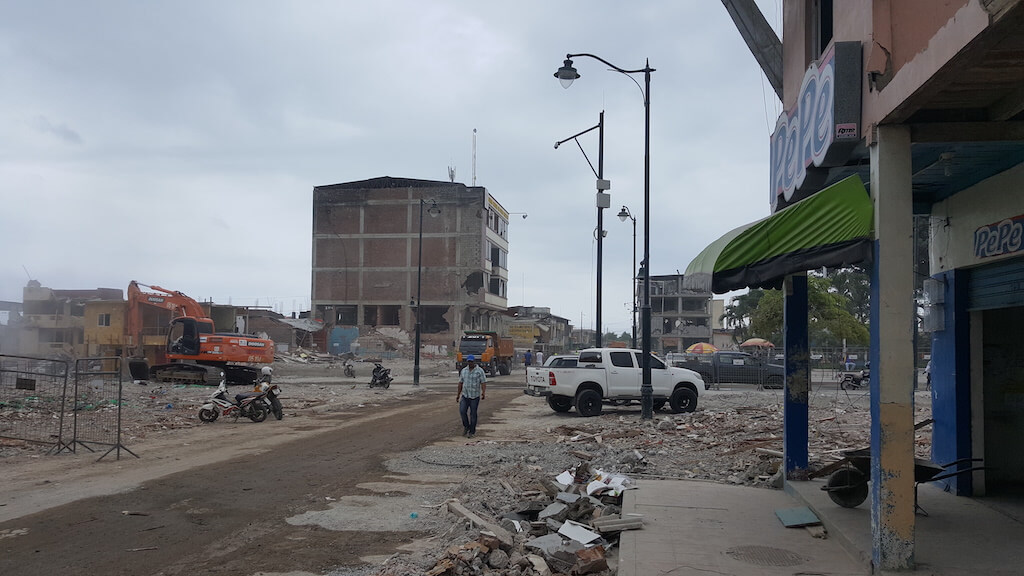 The rubble of Pedernales after the 2016 earthquake